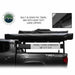 Image of the OVS Nomadic Awning in its black travel cover, mounted on a truck bed rack over a grey pickup truck. The image includes text with the travel cover dimensions and a close-up inset of the heavy-duty zipper
