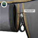 Image of a close-up on heavy-duty zippers with a pull tab on an awning, showcasing the durability and ease of use.