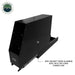 Image of Overland Vehicle Systems Highline slide-out camping storage system with 6061 aircraft-grade aluminum body and black powder-coated finish, rear and side angled view on a white background.