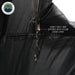 Image of OVS hub-style camping tent zipper detail showing heavy-duty SBS zipper with nylon guide lines, black fabric construction, close-up angled view on a neutral background.