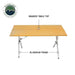 Image of OVS Kick It bi-fold camp table showing bamboo tabletop and aluminum folding frame, lightweight outdoor table displayed in a front view on a white background.