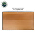 Image of camp table wood panel base fitted into black aluminum frame, top-down view highlighting natural wood finish on white background.