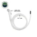 Image of Overland Vehicle Systems hands-free spray nozzle with 78.7-inch clear hose, white shower head and quick-connect fitting shown side view on white background