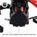 A close-up image of the front of the Overland Vehicle Systems (OVS) SCAR Series Winch. The image highlights the black gear housing of the winch and the text "GEAR TRAIN: 3-STAGE PLANETARY GEAR SYSTEMS WITH RING GEAR" is visible at the bottom