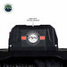 Image of a close-up on the heavy-duty 500 amp solenoid of the Overland Vehicle Systems (OVS) SCAR winch, showing the brand's logo. A text label points to the solenoid, emphasizing its heavy-duty rating