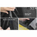 Close-up images of the features on a Black Diamond OVS soft top, including industrial-grade Velcro, self-correcting zippers, and high-impact plastic cracking belt rails. The images demonstrate the quality and durability of the components