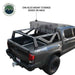 Image of mid-height pickup truck rack with storage box mounted on top, showcasing the sturdy frame and versatility for additional storage options, viewed from the rear of the truck with clear visibility of the rack and truck design