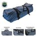 Image of the Overland Vehicle Systems Khumbu 4-person Soft Shell Tent in its rolled-up carrying bag. The image highlights the carrying bag handle, SBS zippers, and the nylon handle with a Velcro wrap, all on a white background