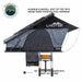Image of Overland Vehicle Systems Lhotse aluminum clamshell rooftop tent with marine grade stainless steel hardware, featuring a 96" telescoping ladder with heavy-duty strap, front and side view on a white background