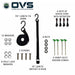 Image of included OVS XD Nomadic 270 LTE awning hardware and accessories, featuring tie-down straps, ratchet strap, shock cords, ground stakes, washers, nuts, and screws, neatly displayed on a white background.