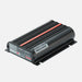 Image of a black REDARC BCDC Classic 50A Battery Charger with a red stripe running along the top, shown at a slight angle on a gray background. The product label is visible on the front face