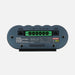 Image of Redarc Manager30 battery management system front panel, showing labeled CAN ports, green terminal connections for power and load, and product branding, close-up view on white background
