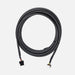 Image of extended remote head wiring harness with long coiled black cable and multi-pin plug connectors, angled top view on white background.