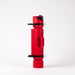 Red RollPaX container with a black spout and two black mounting rings, standing upright on a white background.