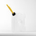 Image of RotopaX 1.75 gallon white water container with angled yellow pour spout and black cap, three-quarter side view on white background.
