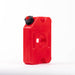 Image of RotopaX 1 Gallon Gasoline fuel container, red durable can with black twist spout and molded grip handle, angled front and side view on white background.