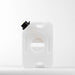 Image of RotopaX 1 Gallon Water container, white compact can with black spout cap and molded handle, front view on white background.