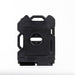 Black RotoPaX fuel can, front view, standing upright on a white background.