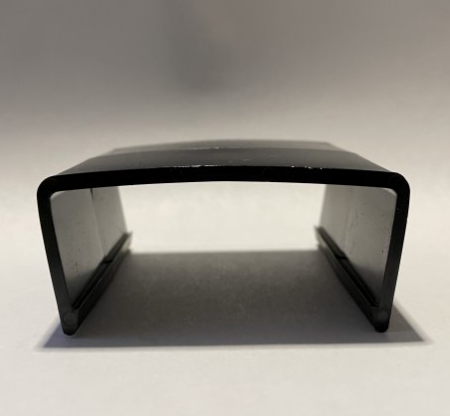 RotopImage of a black RotopaX interlocking clip with a low-profile U-shaped design, front-facing view showing inner grooves, isolated on a white background.aX Standard Replacement Clips