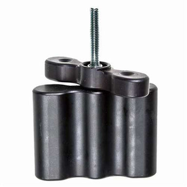 Image of RotopaX 3-gallon extension mount, black molded plastic spacer with centered threaded bolt, front-facing view on white background.