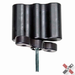 Image of RotopaX 3-gallon extension mount, black molded plastic spacer with protruding threaded bolt, angled view on white background.