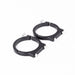 Image of two black powder-coated aluminum mounting clamps, designed with T-handle bolts for easy and secure attachment to off-road vehicle roll cages.