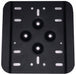 Image of a black RotopaX single mounting plate with multiple mounting holes and slots, square shape with rounded corners, front-facing view on a white background.