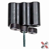 Image of RotopaX Standard Pack Mount Extension, black molded plastic spacer with protruding threaded bolt, angled view on white background.