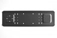 Image of RotopaX universal steel mounting plate in black with multiple slotted and pre-drilled holes, front view on white background.
