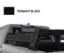 Image of Thors Lightning truck bed rack in midnight black finish mounted on pickup truck, angled rear side view.