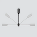 Image of a black cellular antenna on a pole, demonstrating its range of motion. The diagram shows the antenna in a vertical position with three ghosted, angled versions of the antenna on either side to illustrate its full range of movement
